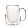 380ml Clear Double-wall Flower Pattern Glass Beer Cup Milk Mug Tea Coffee Cup